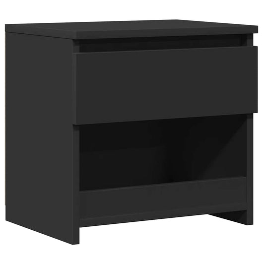 Comodino Nero 40x30x39 cm in Legno Multistrato 803445