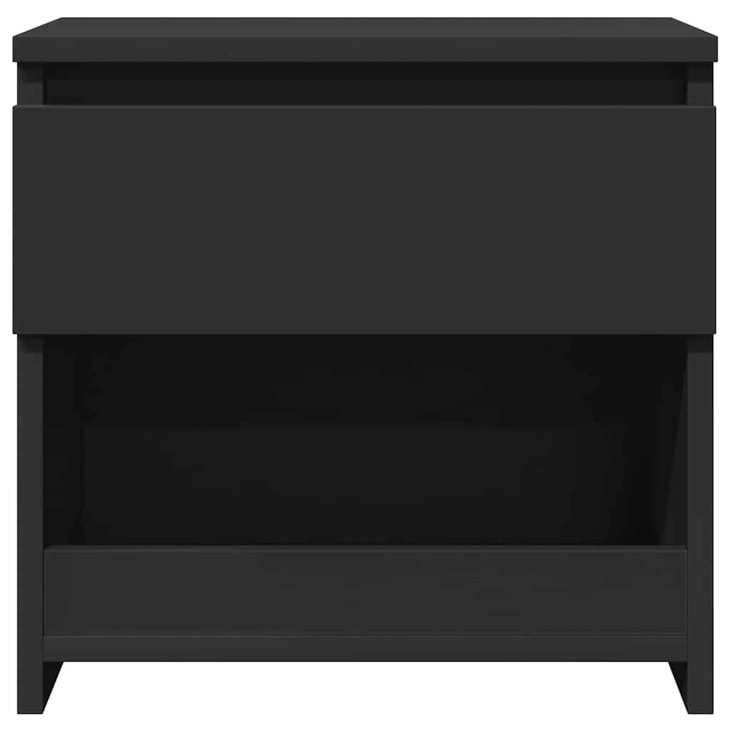 Comodino Nero 40x30x39 cm in Legno Multistrato 803445