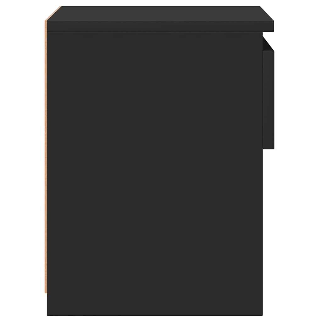 Comodino Nero 40x30x39 cm in Legno Multistrato 803445