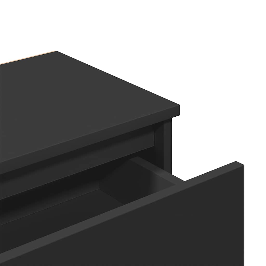 Comodino Nero 40x30x39 cm in Legno Multistrato 803445