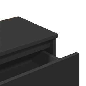 Comodino Nero 40x30x39 cm in Legno Multistrato 803445
