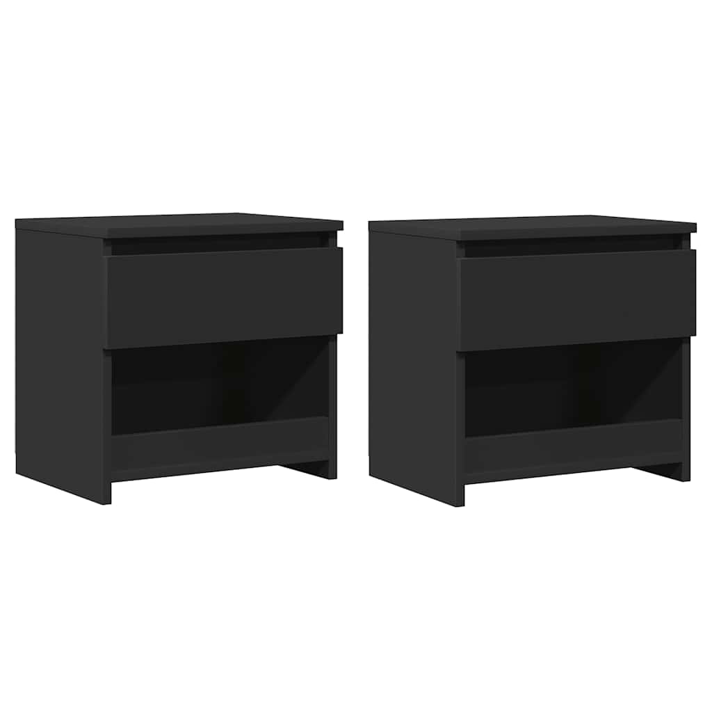 Comodini 2 pz Nero 40x30x39 cm in Truciolato cod mxl 53957