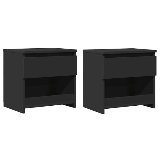 Comodini 2 pz Nero 40x30x39 cm in Truciolato cod mxl 53957
