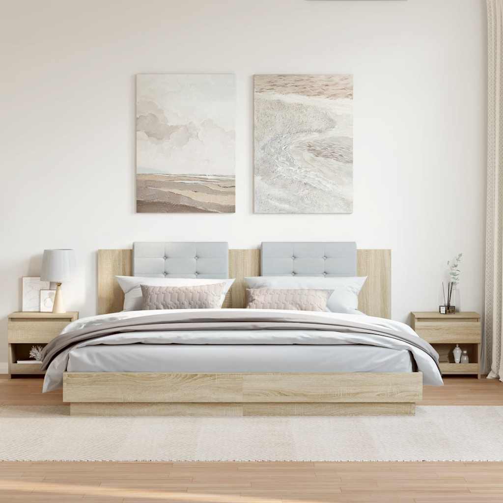 Comodini 2pz Rovere Sonoma 40x30x39 cm in Legno Multistrato 803450