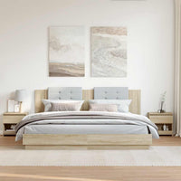 Comodini 2 pz-Set di 2 Tavolino da notte Rovere Sonoma 40x30x39 cm in Legno Multistrato