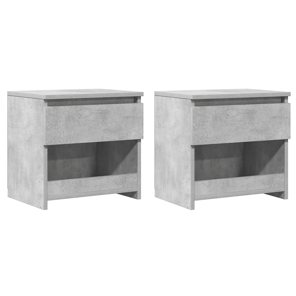 Comodini 2 pz Grigio Cemento 40x30x39 cm in Truciolato cod mxl 30799
