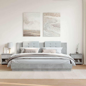 Comodini 2 pz Grigio Cemento 40x30x39 cm in Truciolato cod mxl 30799
