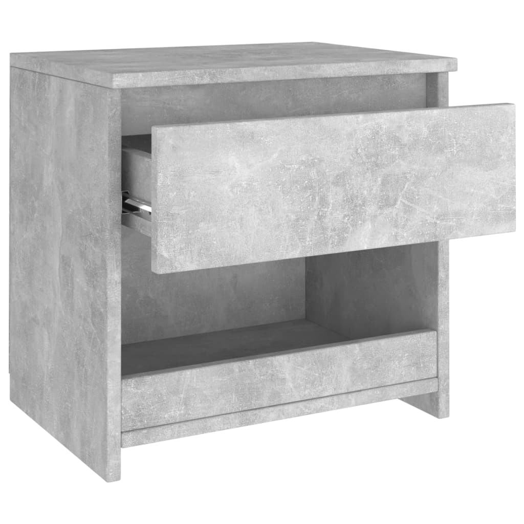 Comodini 2pz Grigio Cemento 40x30x39 cm in Legno Multistrato 803452