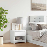 Comodino Bianco Lucido 40x30x39 cm in Legno Multistrato 803455