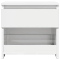 Comodino Bianco Lucido 40x30x39 cm in Legno Multistrato 803455