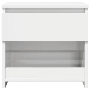 Comodino Bianco Lucido 40x30x39 cm in Legno Multistrato 803455