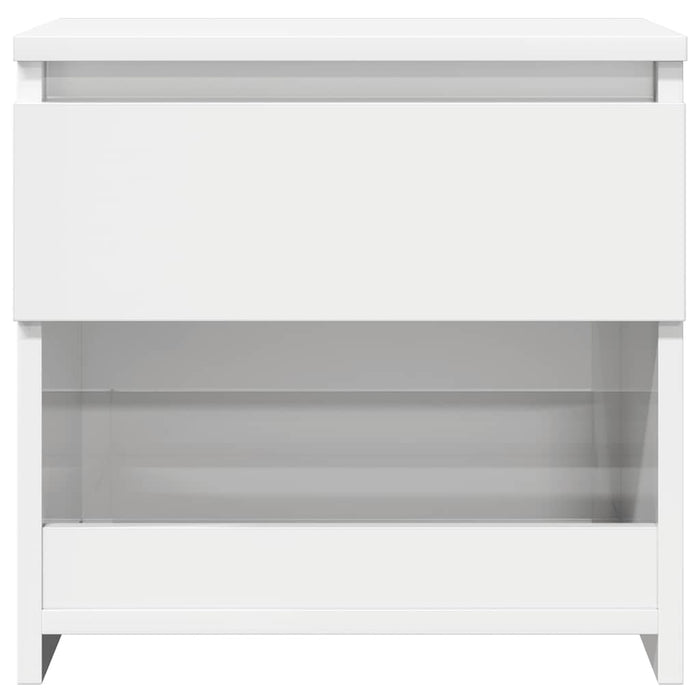 Comodino Bianco Lucido 40x30x39 cm in Legno Multistrato 803455