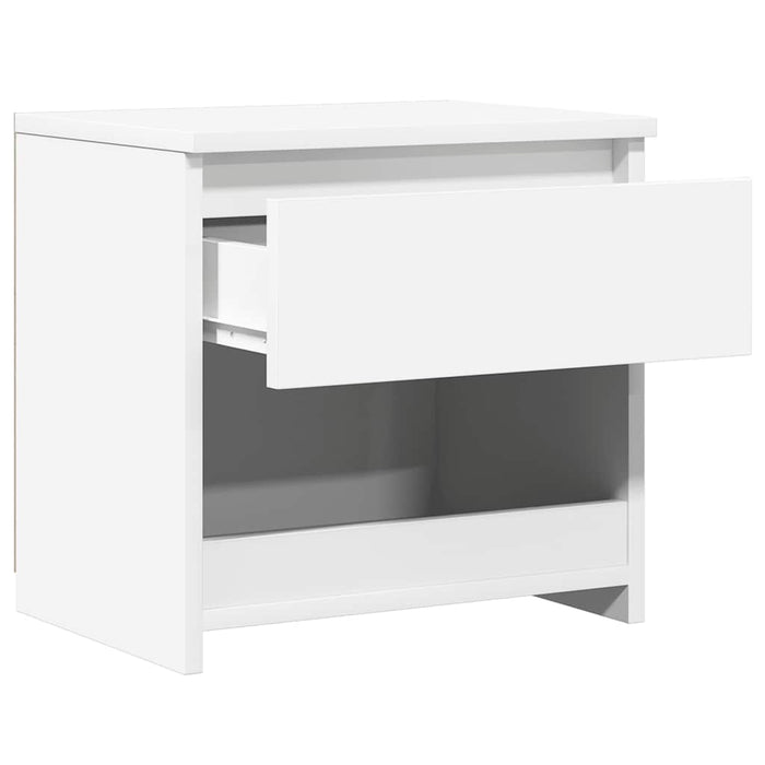 Comodino Bianco Lucido 40x30x39 cm in Legno Multistrato 803455