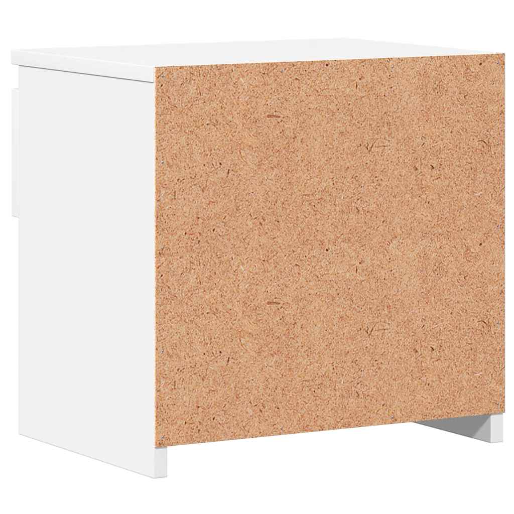 Comodino Bianco Lucido 40x30x39 cm in Legno Multistrato 803455