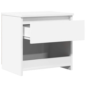 Comodino Bianco Lucido 40x30x39 cm in Legno Multistrato 803455
