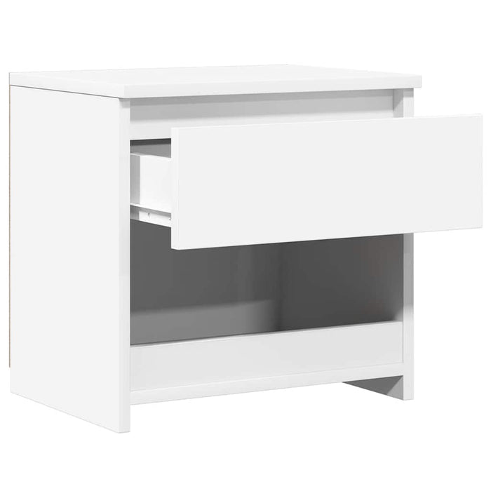 Comodino Bianco Lucido 40x30x39 cm in Legno Multistrato 803455