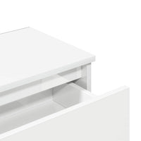 Comodino Bianco Lucido 40x30x39 cm in Legno Multistrato 803455