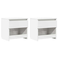 Comodini 2pz Bianco Lucido 40x30x39 cm in Legno Multistrato 803456
