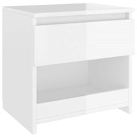 Comodini 2pz Bianco Lucido 40x30x39 cm in Legno Multistrato 803456