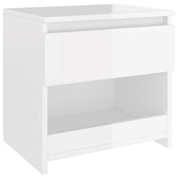 Comodini 2pz Bianco Lucido 40x30x39 cm in Legno Multistrato 803456
