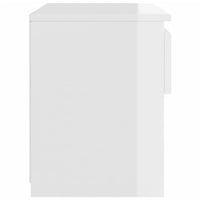 Comodini 2pz Bianco Lucido 40x30x39 cm in Legno Multistrato 803456