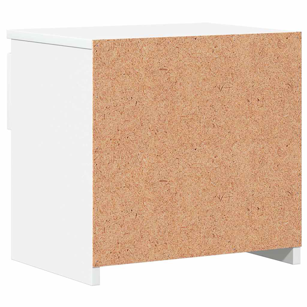 Comodini 2pz Bianco Lucido 40x30x39 cm in Legno Multistrato 803456