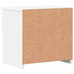 Comodini 2pz Bianco Lucido 40x30x39 cm in Legno Multistrato 803456