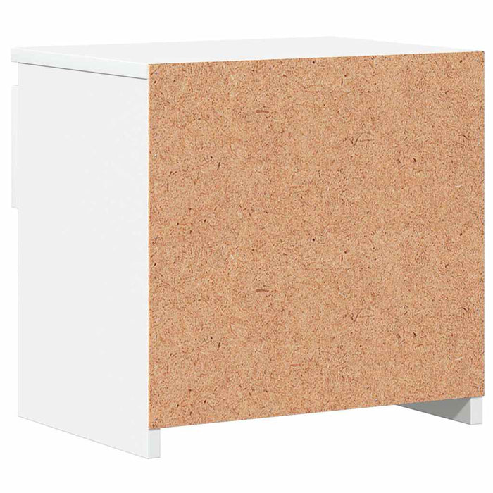 Comodini 2pz Bianco Lucido 40x30x39 cm in Legno Multistrato 803456