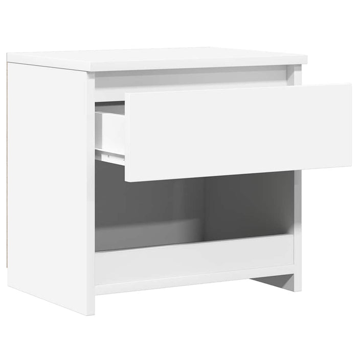 Comodini 2pz Bianco Lucido 40x30x39 cm in Legno Multistrato 803456