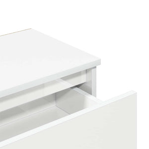 Comodini 2pz Bianco Lucido 40x30x39 cm in Legno Multistrato 803456
