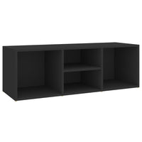 Panca Porta Scarpe Nera 105x35x35 cm in Legno Multistrato 804464