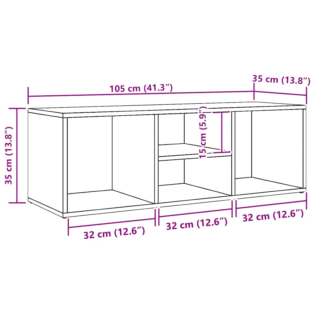 Panca Porta Scarpe Nera 105x35x35 cm in Legno Multistrato 804464