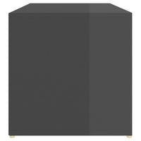 Panca Porta Scarpe Grigio Lucido 105x35x35 cm Legno Multistrato 804471