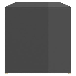 Panca Porta Scarpe Grigio Lucido 105x35x35 cm Legno Multistrato 804471