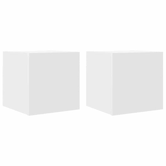 Mobili Porta TV a Parete 2pz Bianchi 30,5x30x30 cm 804482