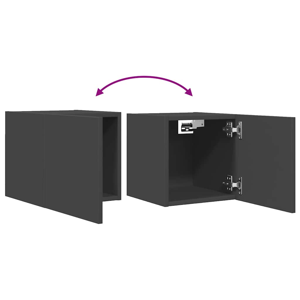 Mobili Porta TV a Parete 2pz Grigi 30,5x30x30 cm 804488