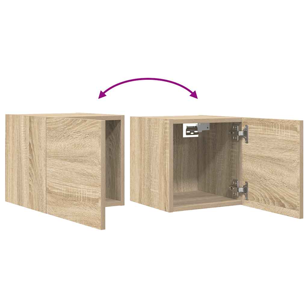 Mobili Porta TV a Parete 2pz Rovere Sonoma 30,5x30x30 cm 804491