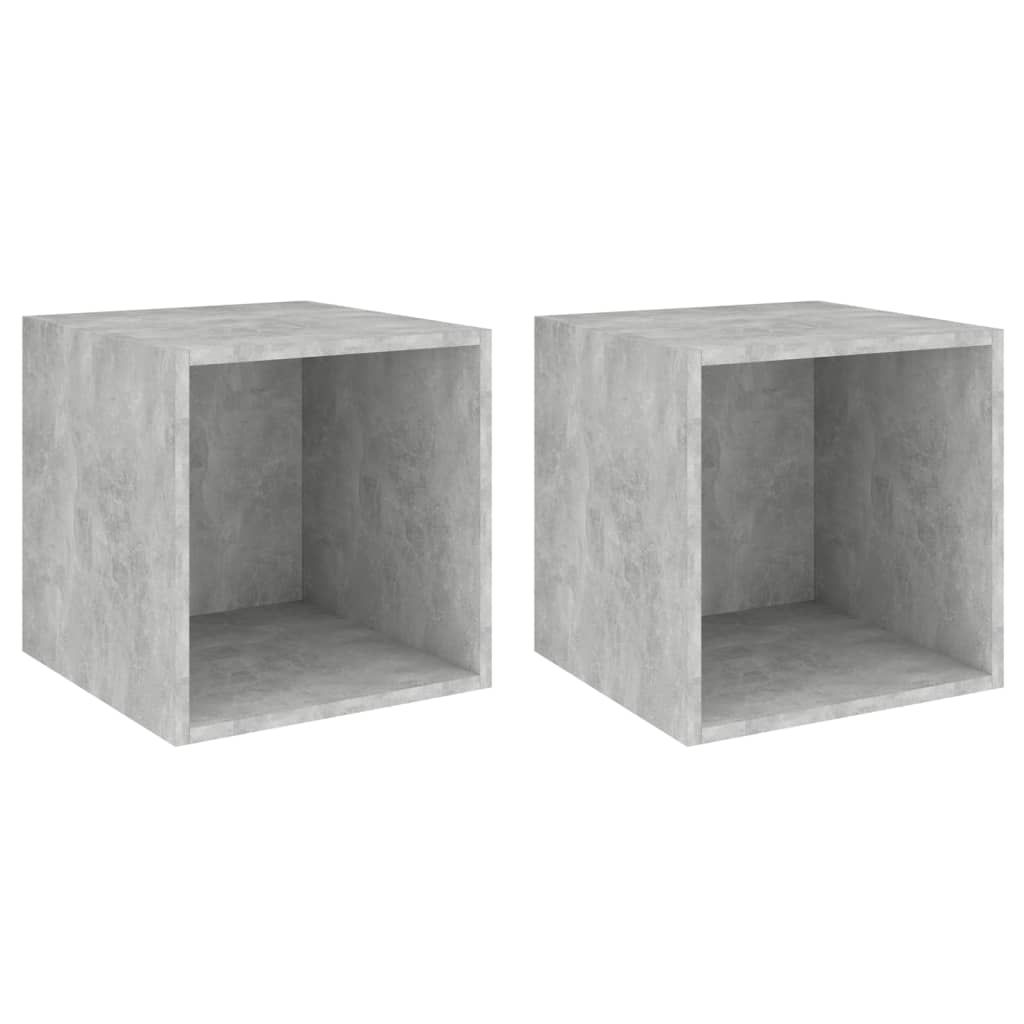 Mobili a Muro 2pz Grigio Cemento 37x37x37 cm Legno Multistrato 805457
