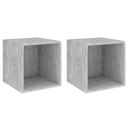 Mobili a Muro 2pz Grigio Cemento 37x37x37 cm Legno Multistrato 805457