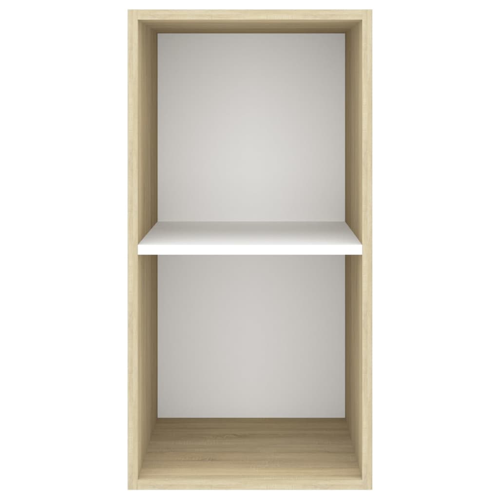 Armadietto per TV Bianco e Rovere Sonoma 37x37x72 cm Truciolato cod mxl 18802