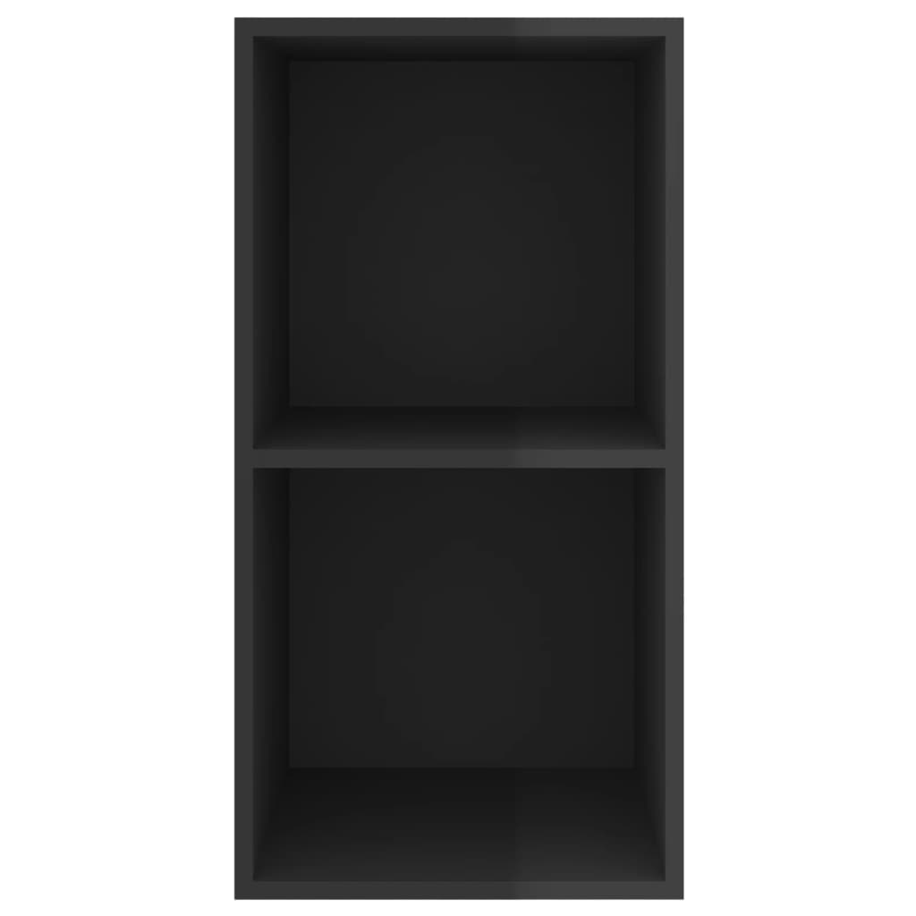 Armadietto da Parete per TV Nero Lucido 37x37x72cm Truciolato