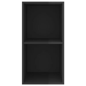 Armadietto da Parete per TV Nero Lucido 37x37x72cm Truciolato
