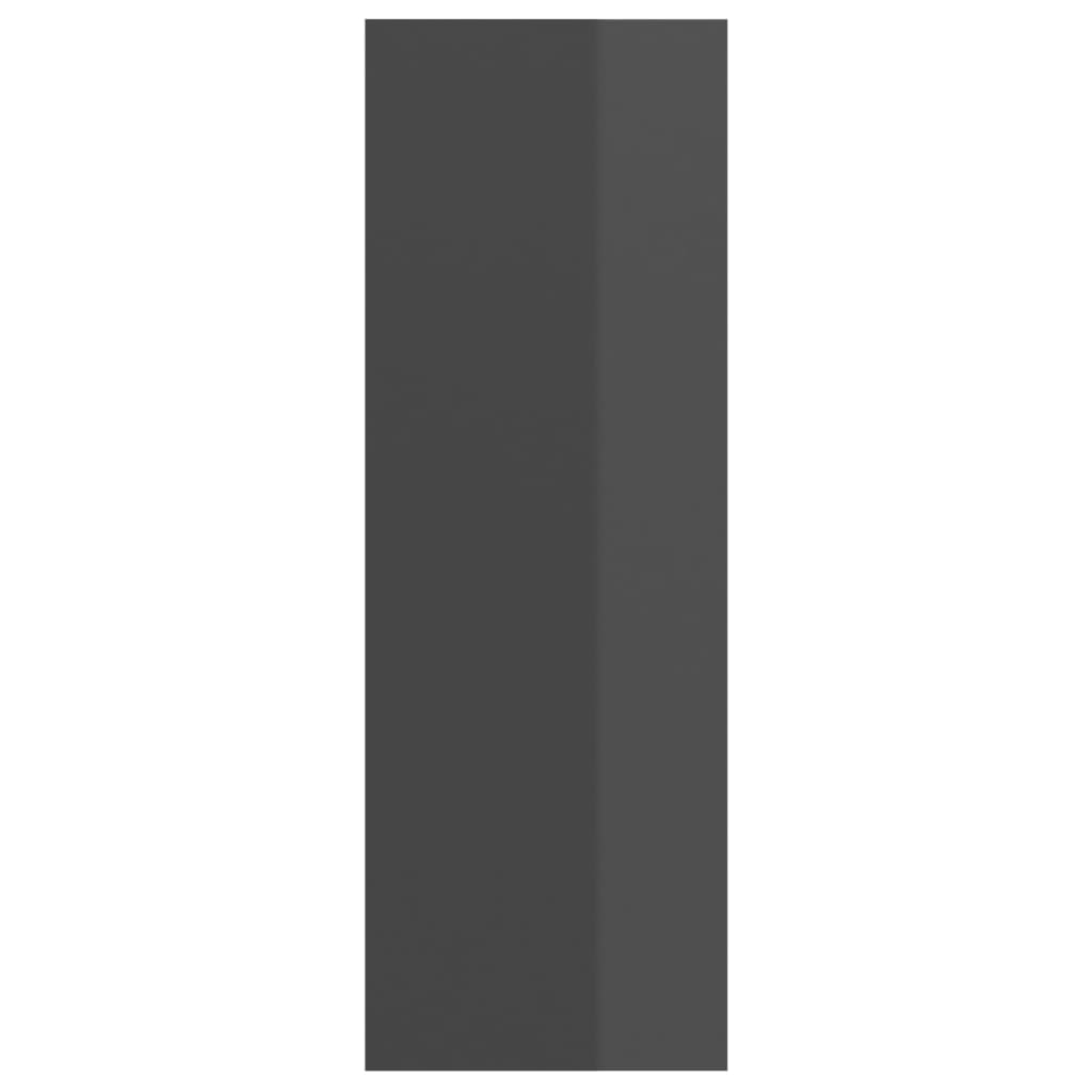 Mobile TV da Parete Grigio Lucido 37x37x107cm Legno Multistrato 805488