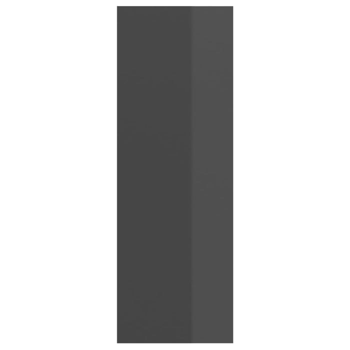 Mobile TV da Parete Grigio Lucido 37x37x107cm Legno Multistrato 805488