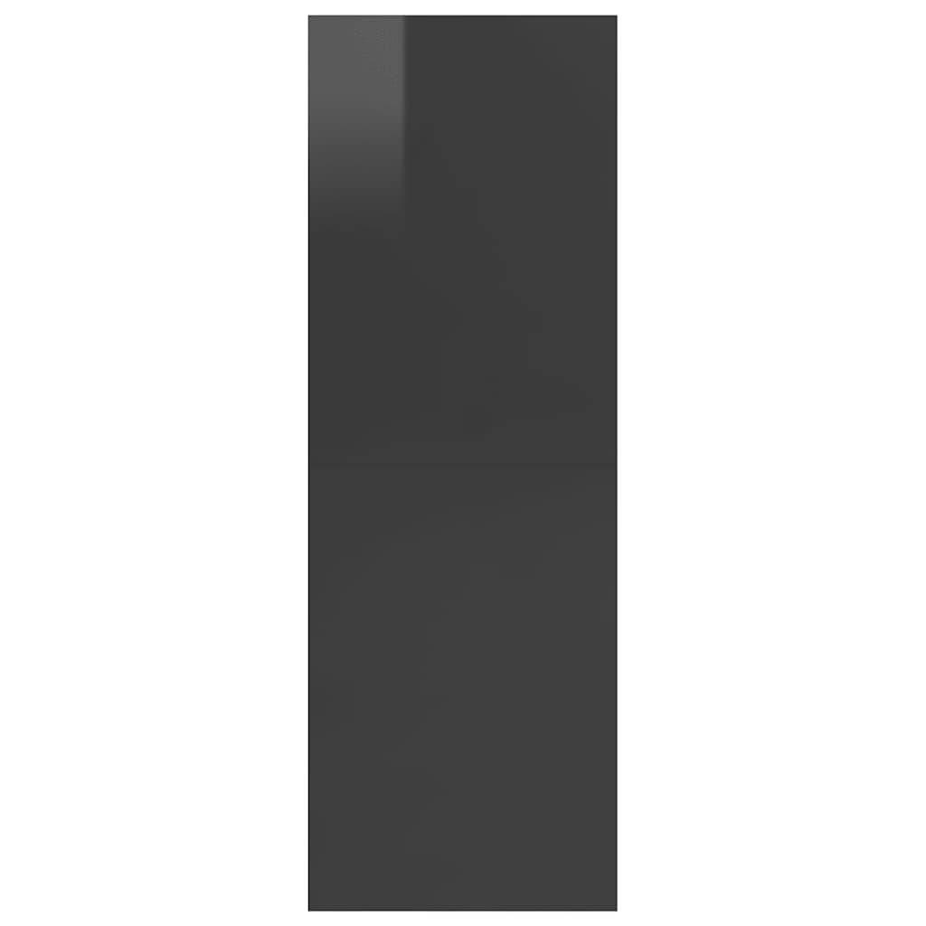 Mobile TV da Parete Grigio Lucido 37x37x107cm Legno Multistrato 805488