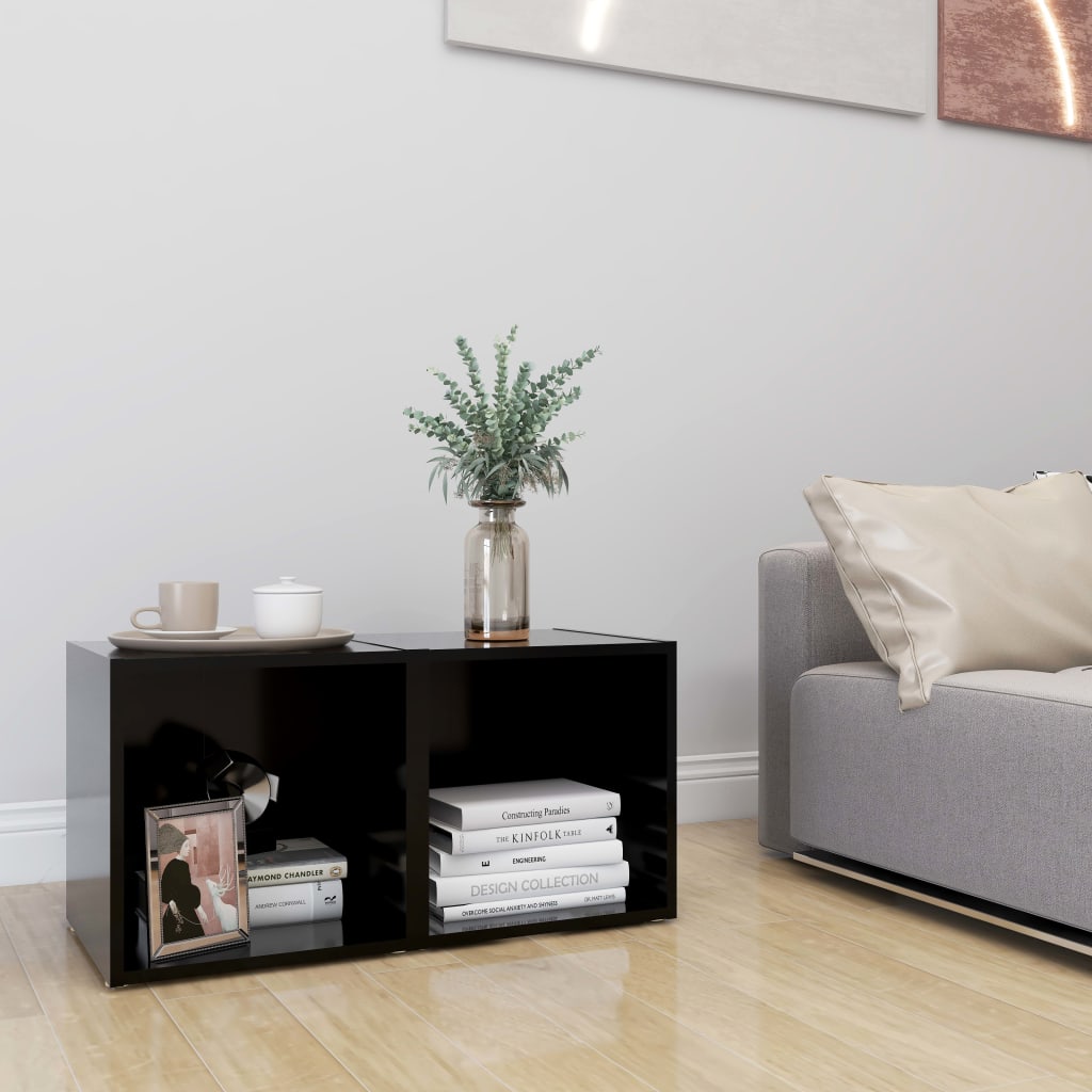 Mobili Porta TV 2 pz Neri 37x35x37 cm in Legno Multistrato 805502