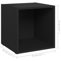 Mobili Porta TV 2 pz Neri 37x35x37 cm in Legno Multistrato 805502
