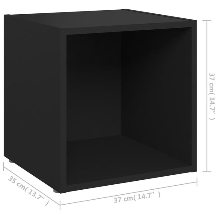 Mobili Porta TV 4 pz Neri 37x35x37 cm in Legno Multistrato 805503