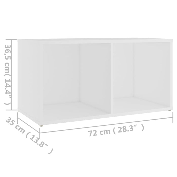 Mobile Porta TV Bianco 72x35x36,5 cm in Legno Multistrato 805525