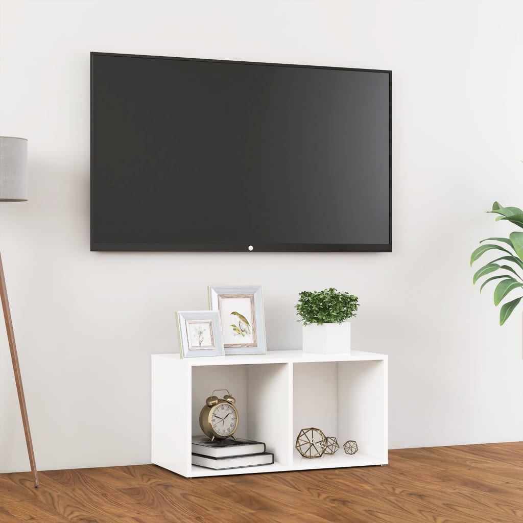 Mobile Porta TV Bianco 72x35x36,5 cm in Legno Multistrato 805525